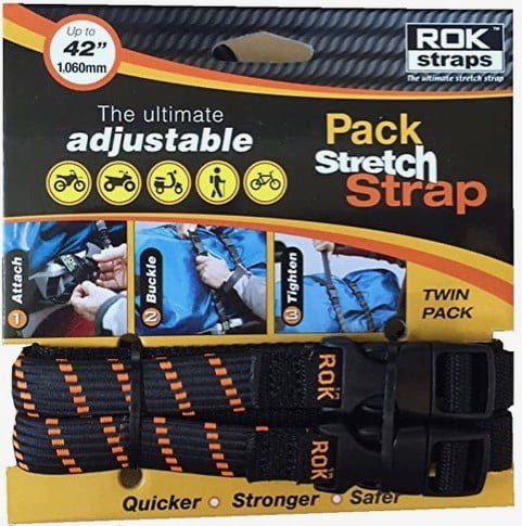ROK Straps ROK-10001 Moto Plaid Black/Blue/Green 18-60 Motorcycle/ATV Adjustable Stretch Strap 
