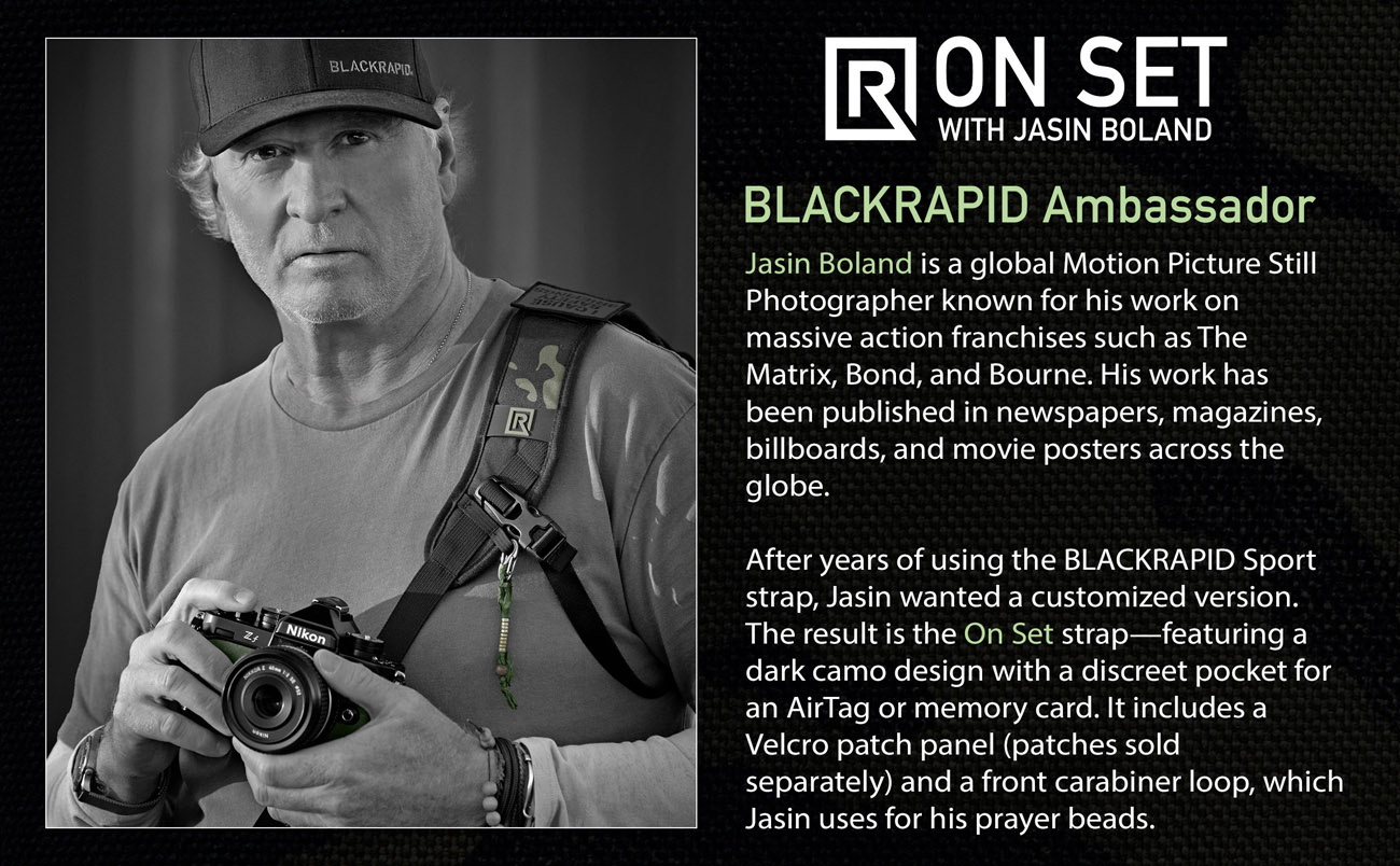 On Set with Jasin Boland (Black Camo Sport) Camera Sling 1