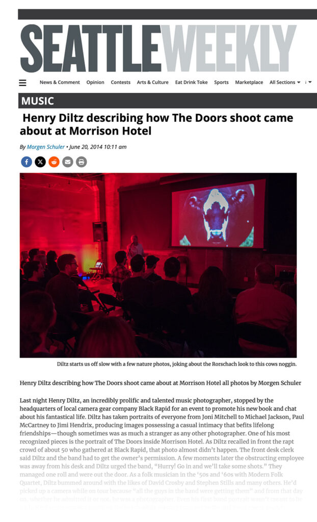Henry Diltz at BLACKRAPID's Studio, Featured Article by Seattle Weekly 1 Henry Diltz at BLACKRAPID's Studio, Featured Article by Seattle Weekly 1